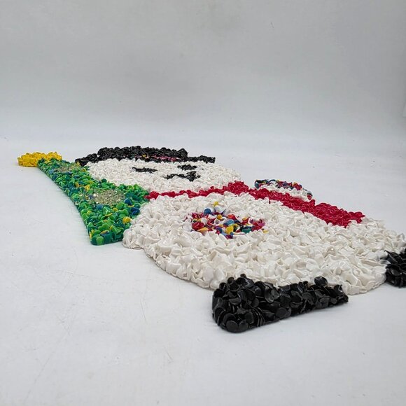 Vintage Melted Plastic Popcorn Snowman Ornament Decoration 18.5" - Picture 8 of 8